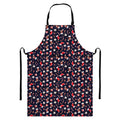 Watercolor Merry Christmas Pattern Print Bib Apron With Pocket