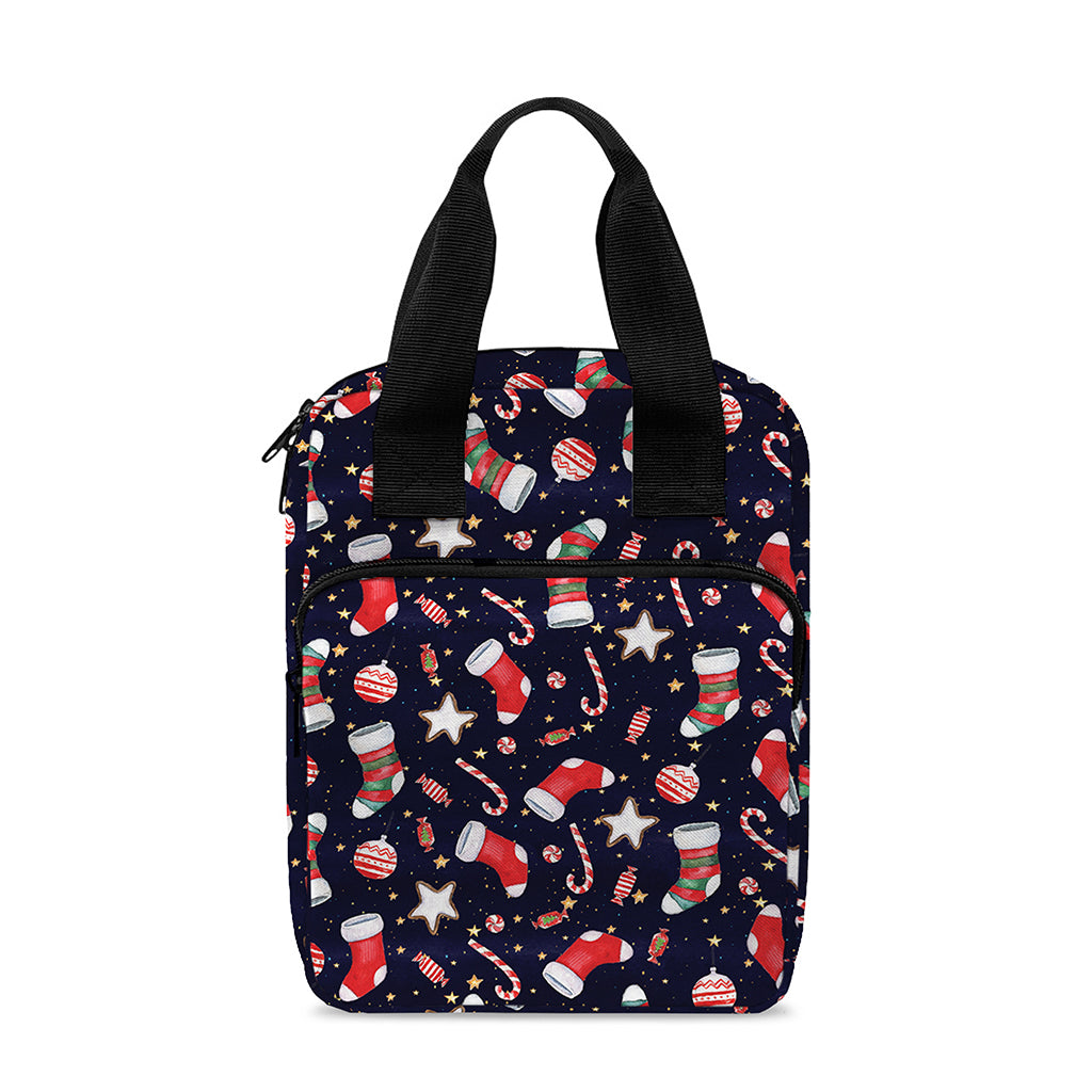 Watercolor Merry Christmas Pattern Print Bible Tote Bag
