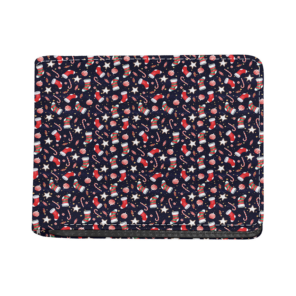 Watercolor Merry Christmas Pattern Print Bifold Wallet