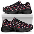 Watercolor Merry Christmas Pattern Print Black Chunky Shoes