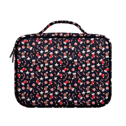 Watercolor Merry Christmas Pattern Print Briefcase Bible Bag