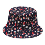 Watercolor Merry Christmas Pattern Print Bucket Hat