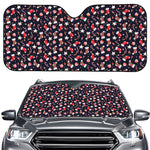 Watercolor Merry Christmas Pattern Print Car Windshield Sun Shade