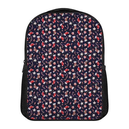 Watercolor Merry Christmas Pattern Print Casual Backpack