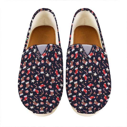 Watercolor Merry Christmas Pattern Print Casual Shoes
