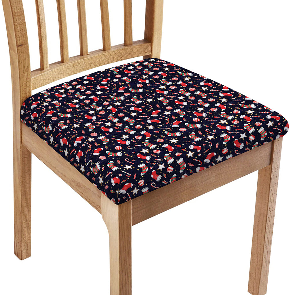 Watercolor Merry Christmas Pattern Print Chair Cushion Cover