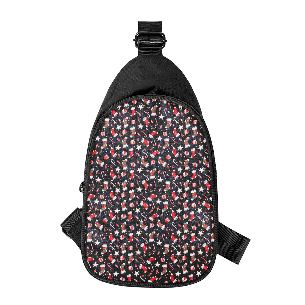 Watercolor Merry Christmas Pattern Print Chest Bag