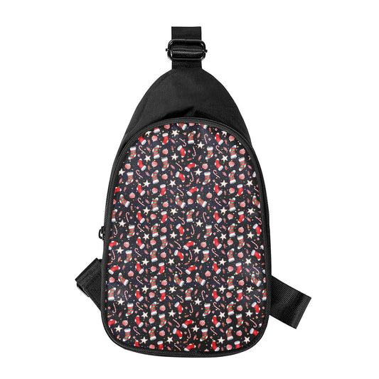 Watercolor Merry Christmas Pattern Print Chest Bag