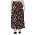 Watercolor Merry Christmas Pattern Print Chiffon Maxi Skirt