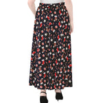 Watercolor Merry Christmas Pattern Print Chiffon Maxi Skirt