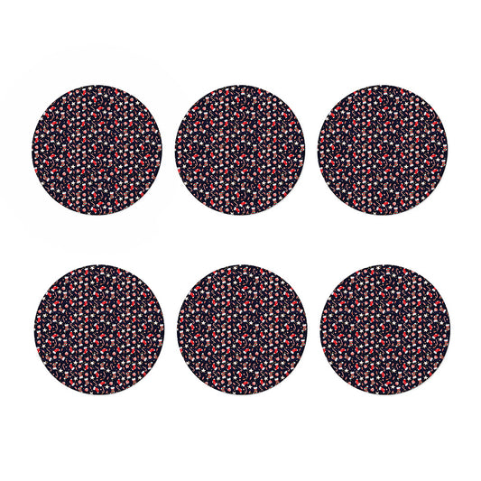 Watercolor Merry Christmas Pattern Print Coaster Set