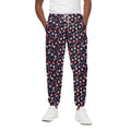 Watercolor Merry Christmas Pattern Print Cotton Sweatpants