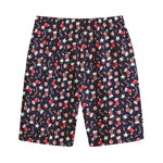 Watercolor Merry Christmas Pattern Print Cotton Shorts