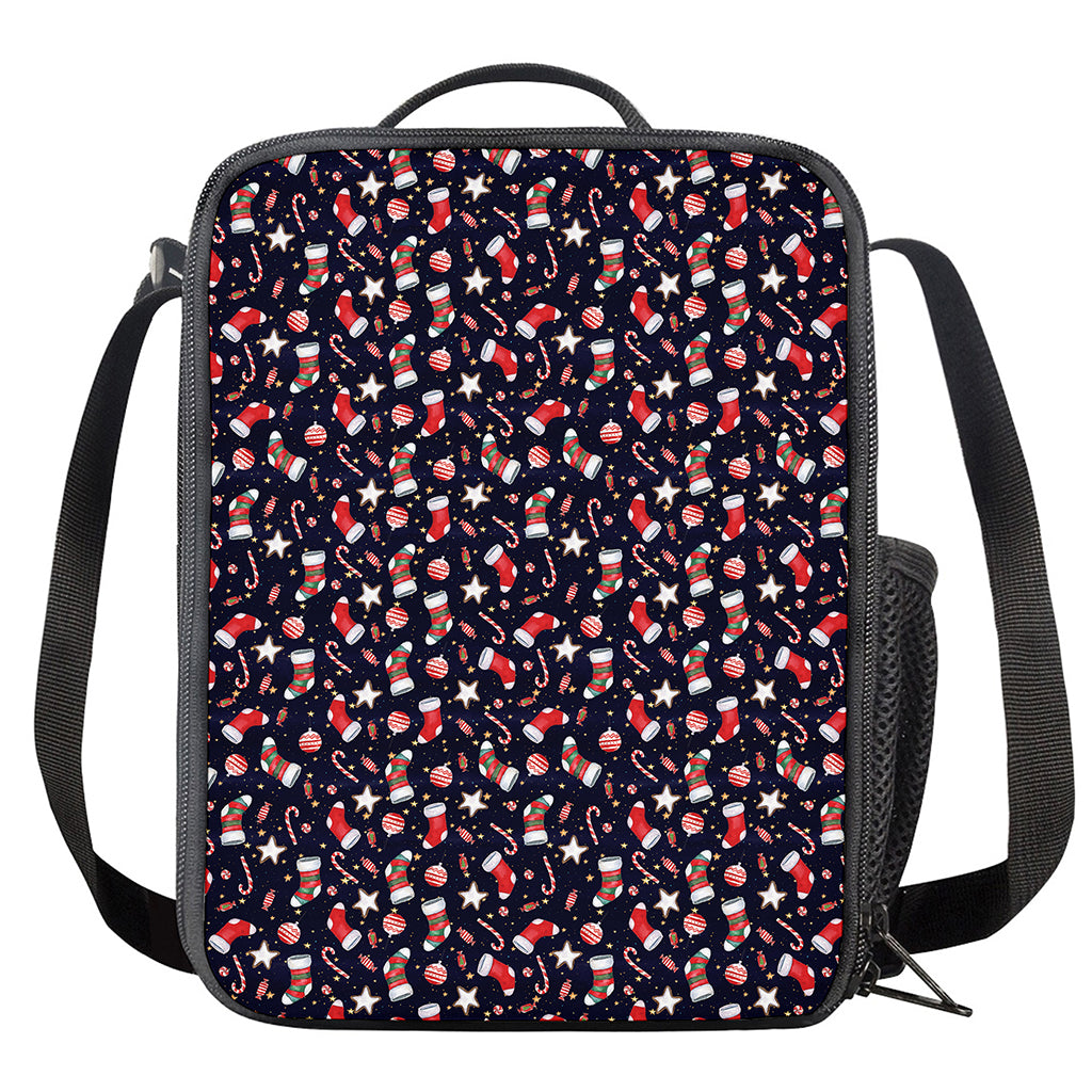 Watercolor Merry Christmas Pattern Print Crossbody Lunch Bag