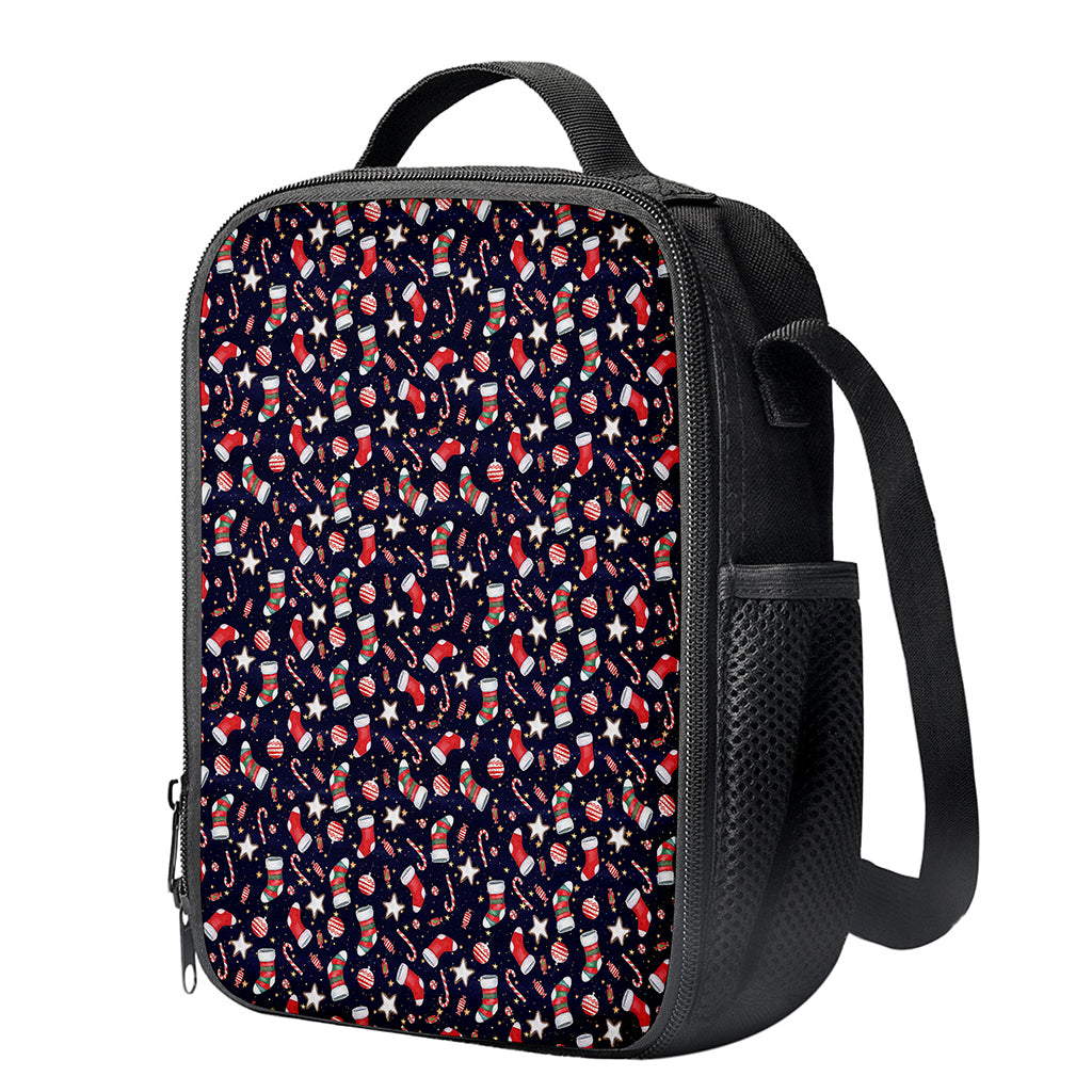 Watercolor Merry Christmas Pattern Print Crossbody Lunch Bag