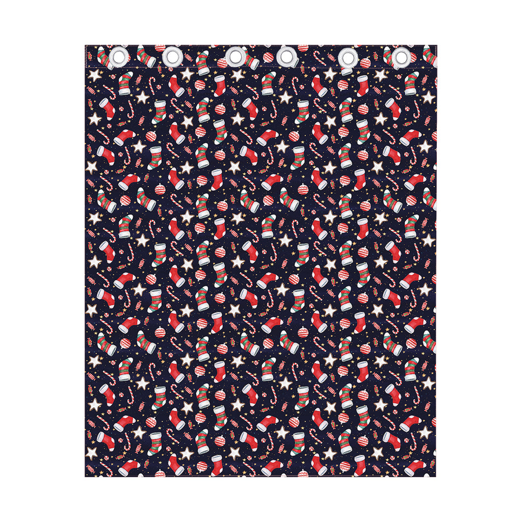 Watercolor Merry Christmas Pattern Print Curtain
