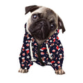 Watercolor Merry Christmas Pattern Print Dog Zip Up Hoodie