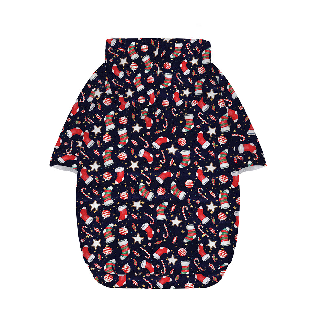 Watercolor Merry Christmas Pattern Print Dog Zip Up Hoodie