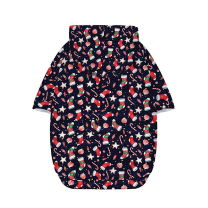 Watercolor Merry Christmas Pattern Print Dog Zip Up Hoodie