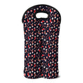 Watercolor Merry Christmas Pattern Print Double Neoprene Wine Tote