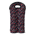 Watercolor Merry Christmas Pattern Print Double Neoprene Wine Tote