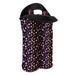 Watercolor Merry Christmas Pattern Print Double Neoprene Wine Tote