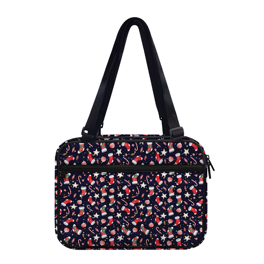 Watercolor Merry Christmas Pattern Print Double Strap Bible Bag