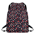 Watercolor Merry Christmas Pattern Print Drawstring Backpack