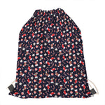 Watercolor Merry Christmas Pattern Print Drawstring Bag