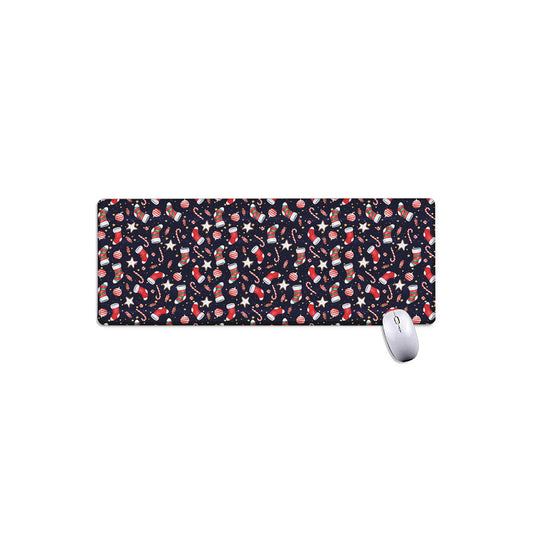 Watercolor Merry Christmas Pattern Print Extended Mouse Pad