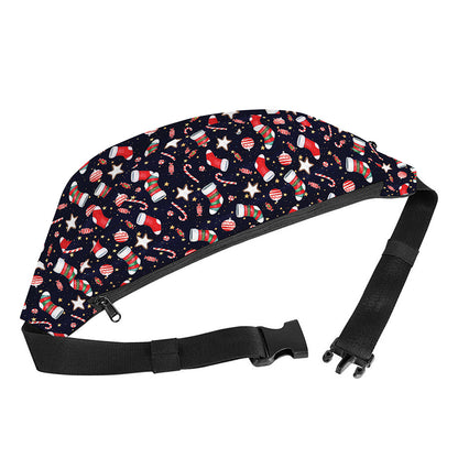 Watercolor Merry Christmas Pattern Print Fanny Pack