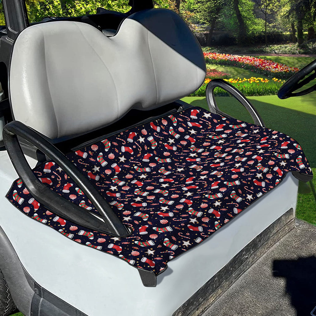 Watercolor Merry Christmas Pattern Print Golf Cart Seat Cover