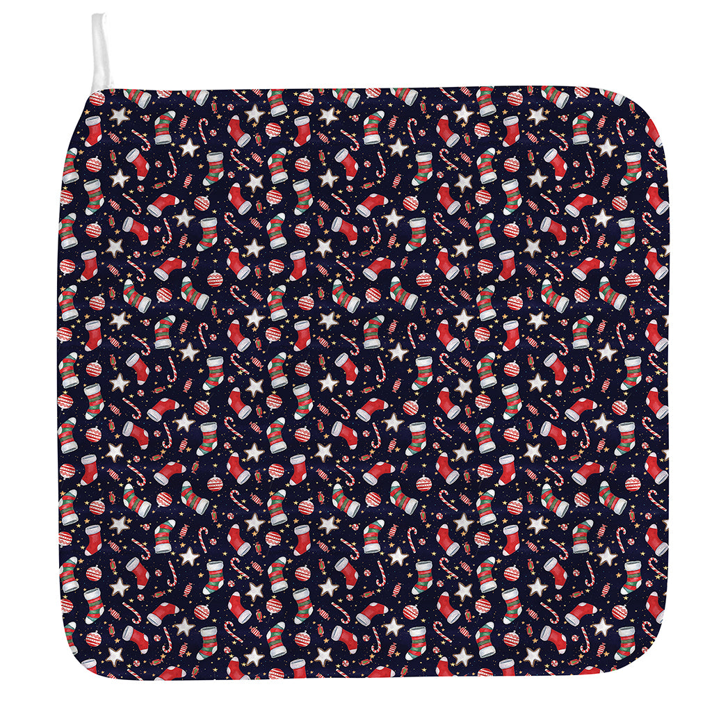 Watercolor Merry Christmas Pattern Print Hand Towel