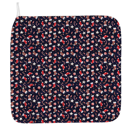 Watercolor Merry Christmas Pattern Print Hand Towel