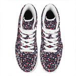 Watercolor Merry Christmas Pattern Print High Top Leather Sneakers