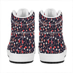 Watercolor Merry Christmas Pattern Print High Top Leather Sneakers