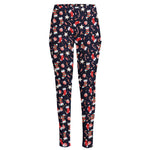 Watercolor Merry Christmas Pattern Print High-Waisted Pocket Leggings