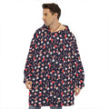 Watercolor Merry Christmas Pattern Print Hoodie Blanket