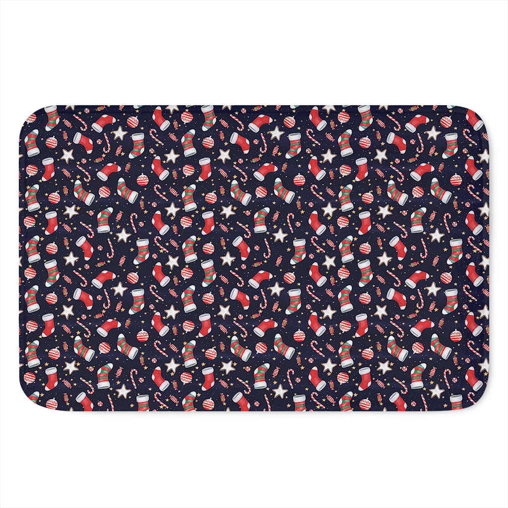 Watercolor Merry Christmas Pattern Print Indoor Door Mat