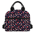 Watercolor Merry Christmas Pattern Print Insulated Lunch Bag