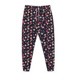 Watercolor Merry Christmas Pattern Print Jogger Pants