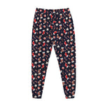 Watercolor Merry Christmas Pattern Print Jogger Pants