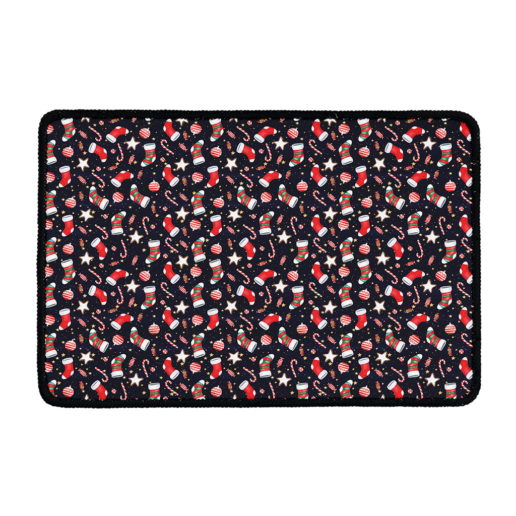 Watercolor Merry Christmas Pattern Print Kitchen Mat
