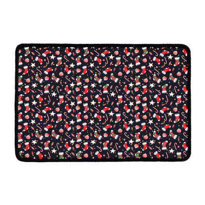 Watercolor Merry Christmas Pattern Print Kitchen Mat