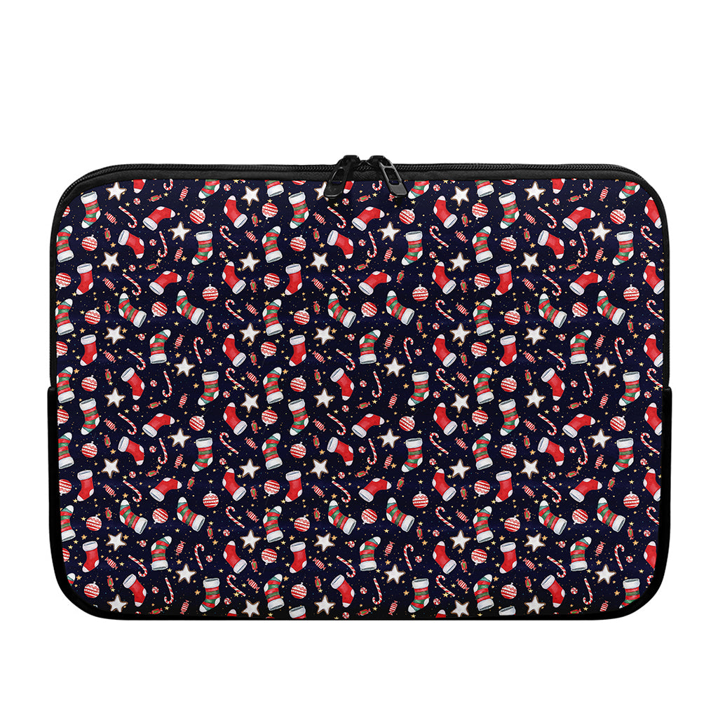 Watercolor Merry Christmas Pattern Print Laptop Sleeve