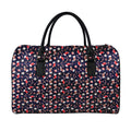 Watercolor Merry Christmas Pattern Print Leather Duffel Bag