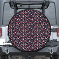 Watercolor Merry Christmas Pattern Print Leather Spare Tire Cover