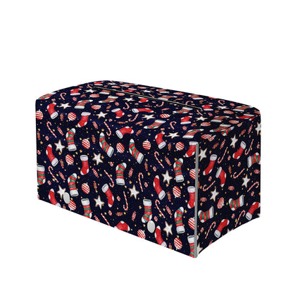 Watercolor Merry Christmas Pattern Print Leather Tissue Box Cover