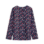 Watercolor Merry Christmas Pattern Print Long Sleeve Short Coat