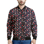 Watercolor Merry Christmas Pattern Print Men's Bomber Jacket